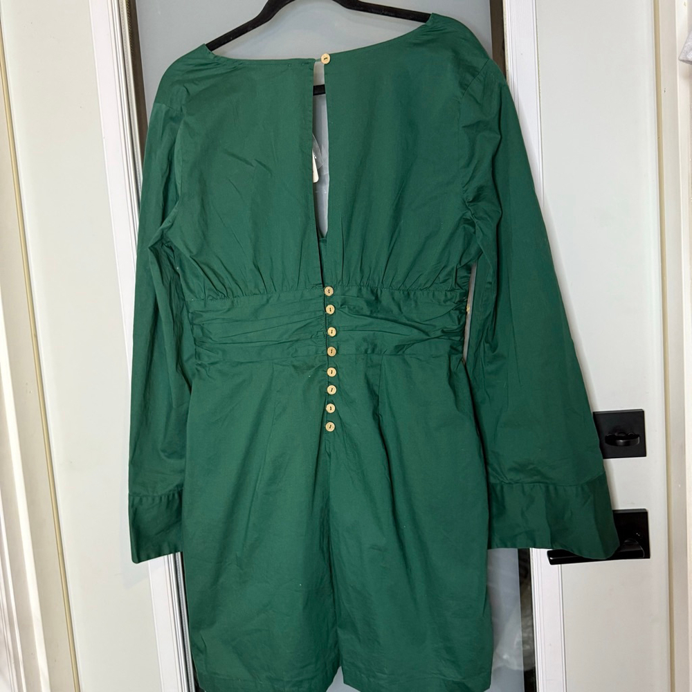 Free People Green Mini Dress Size L - Picture 7 of 10